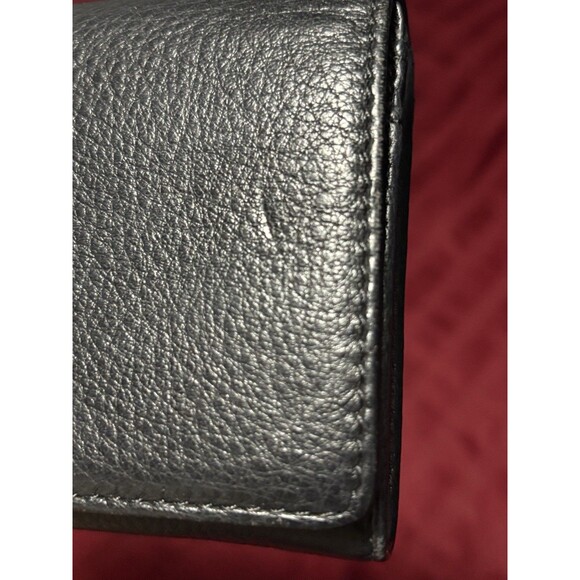 Michael Kors Black Pebble Leather Wallet Flap Closure Logo Classic Sophisticated - Picture 2 of 11